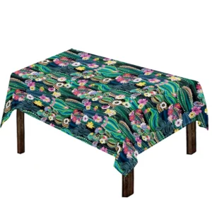 Watercolor Blooming Cactus Print Tablecloth Kitchen Home Decor
