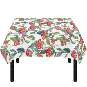 Watercolor Bouvardia Print Tablecloth Kitchen Home Decor