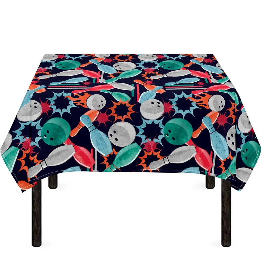 Watercolor Bowling Theme Pattern Print Tablecloth Kitchen Home Decor Watercolor Bowling Theme Pattern Print Tablecloth Kitchen Home Decor