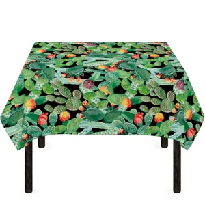 Watercolor Cactus Plant Print Tablecloth Kitchen Home Decor