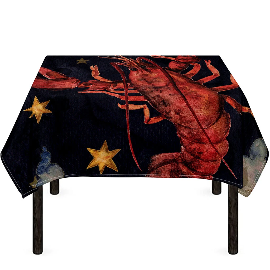 Watercolor Cancer Zodiac Sign Print Tablecloth Kitchen Home Decor Watercolor Cancer Zodiac Sign Print Tablecloth Kitchen Home Decor