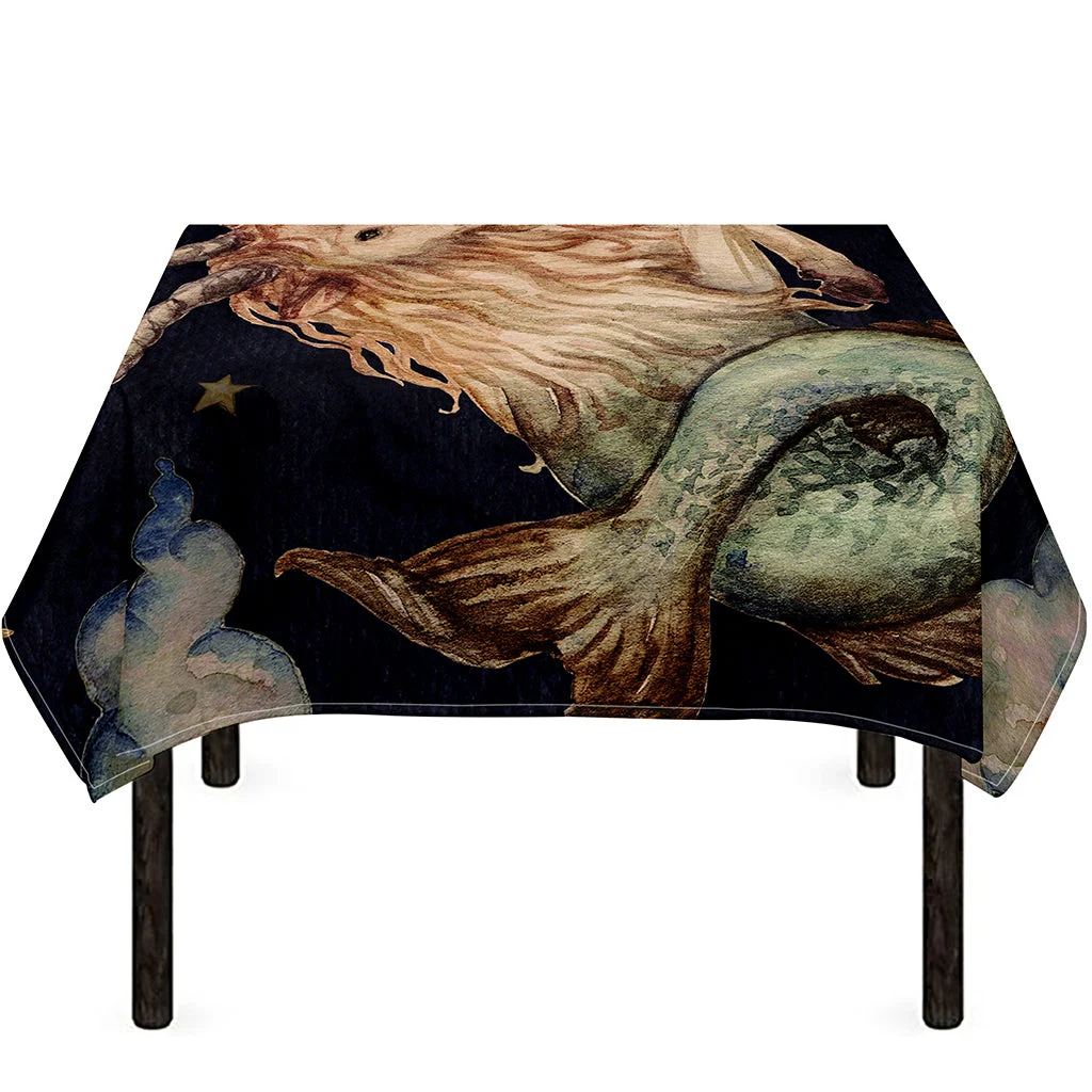 Watercolor Capricorn Zodiac Sign Print Tablecloth Kitchen Home Decor Watercolor Capricorn Zodiac Sign Print Tablecloth Kitchen Home Decor