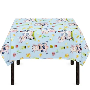 Watercolor Cartoon Cow Pattern Print Tablecloth Kitchen Home Decor