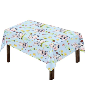 Watercolor Cartoon Cow Pattern Print Tablecloth Kitchen Home Decor
