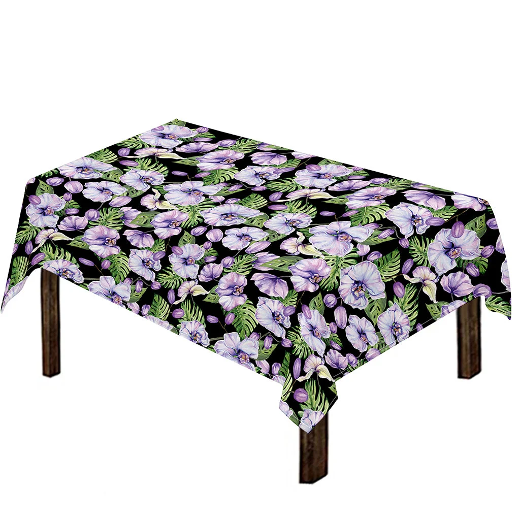 Watercolor Cattleya Pattern Print Tablecloth Kitchen Home Decor Watercolor Cattleya Pattern Print Tablecloth Kitchen Home Decor