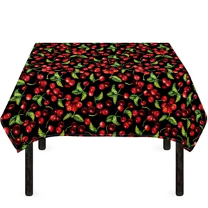 Watercolor Cherry Pattern Print Tablecloth Kitchen Home Decor