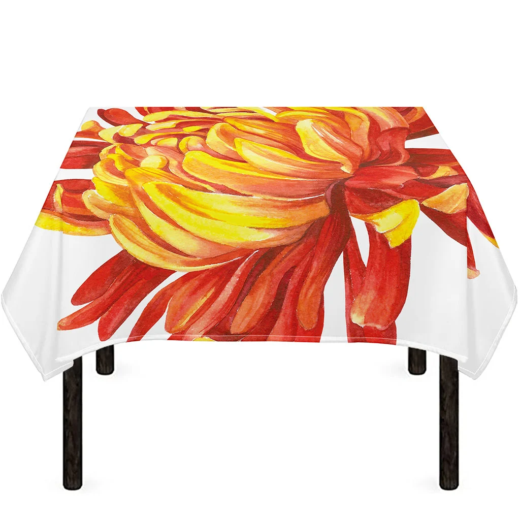 Watercolor Chrysanthemum Print Tablecloth Kitchen Home Decor Watercolor Chrysanthemum Print Tablecloth Kitchen Home Decor