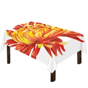 Watercolor Chrysanthemum Print Tablecloth Kitchen Home Decor