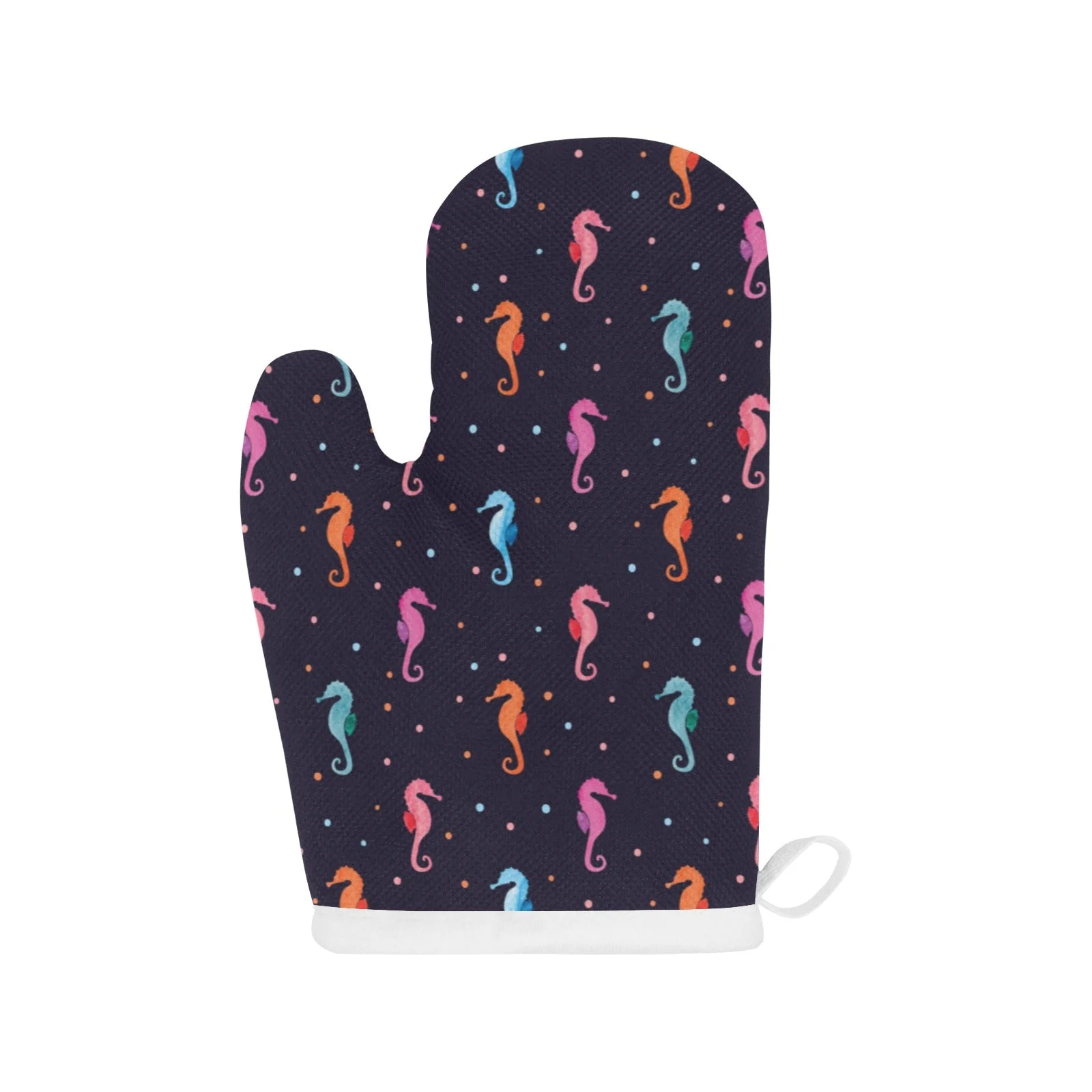 Watercolor Colorful Seahorse Pattern Heat Resistant Oven Mitts Pot Holders Set Watercolor Colorful Seahorse Pattern Heat Resistant Oven Mitts Pot Holders Set