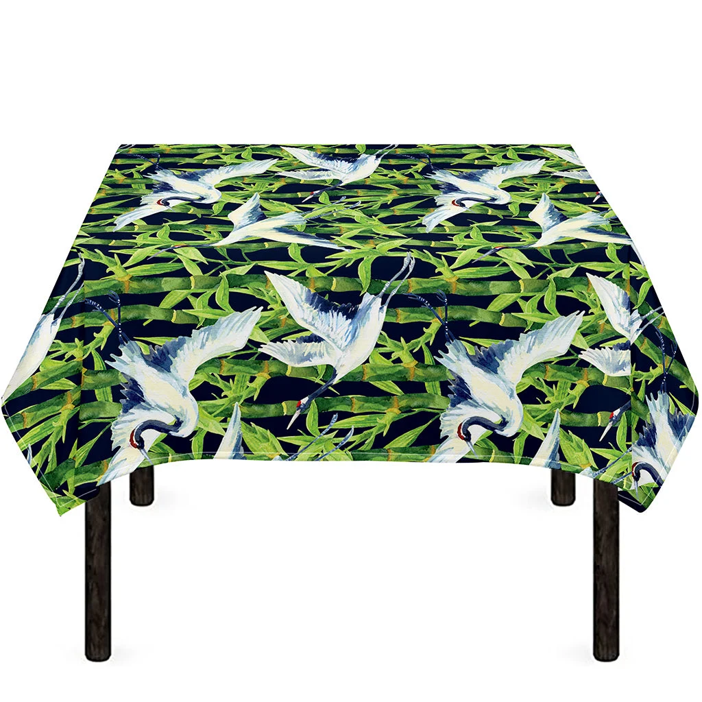 Watercolor Crane Bird Pattern Print Tablecloth Kitchen Home Decor Watercolor Crane Bird Pattern Print Tablecloth Kitchen Home Decor