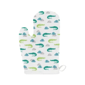 Watercolor Crocodile Pattern Heat Resistant Oven Mitts Pot Holders Set