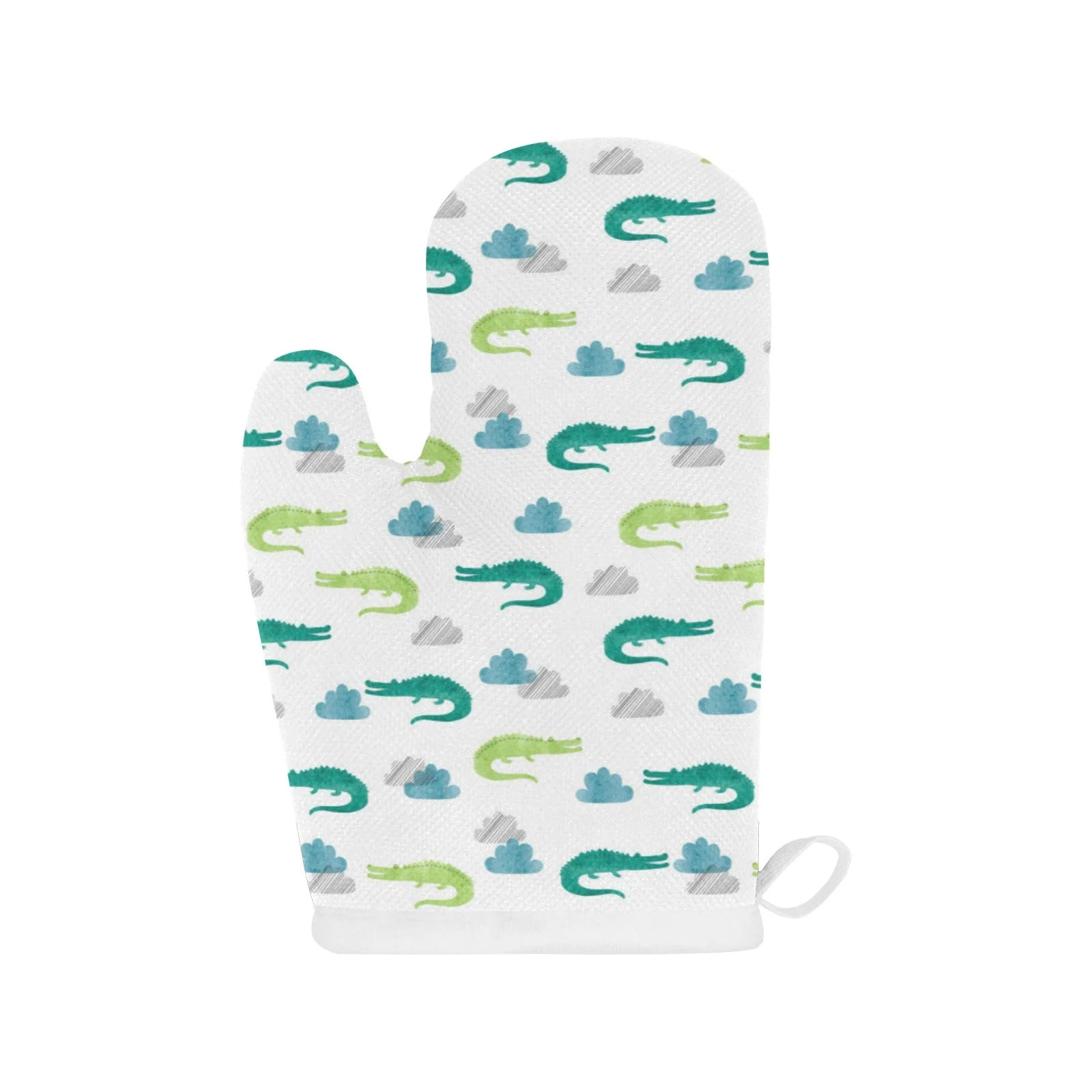 Watercolor Crocodile Pattern Heat Resistant Oven Mitts Pot Holders Set Watercolor Crocodile Pattern Heat Resistant Oven Mitts Pot Holders Set