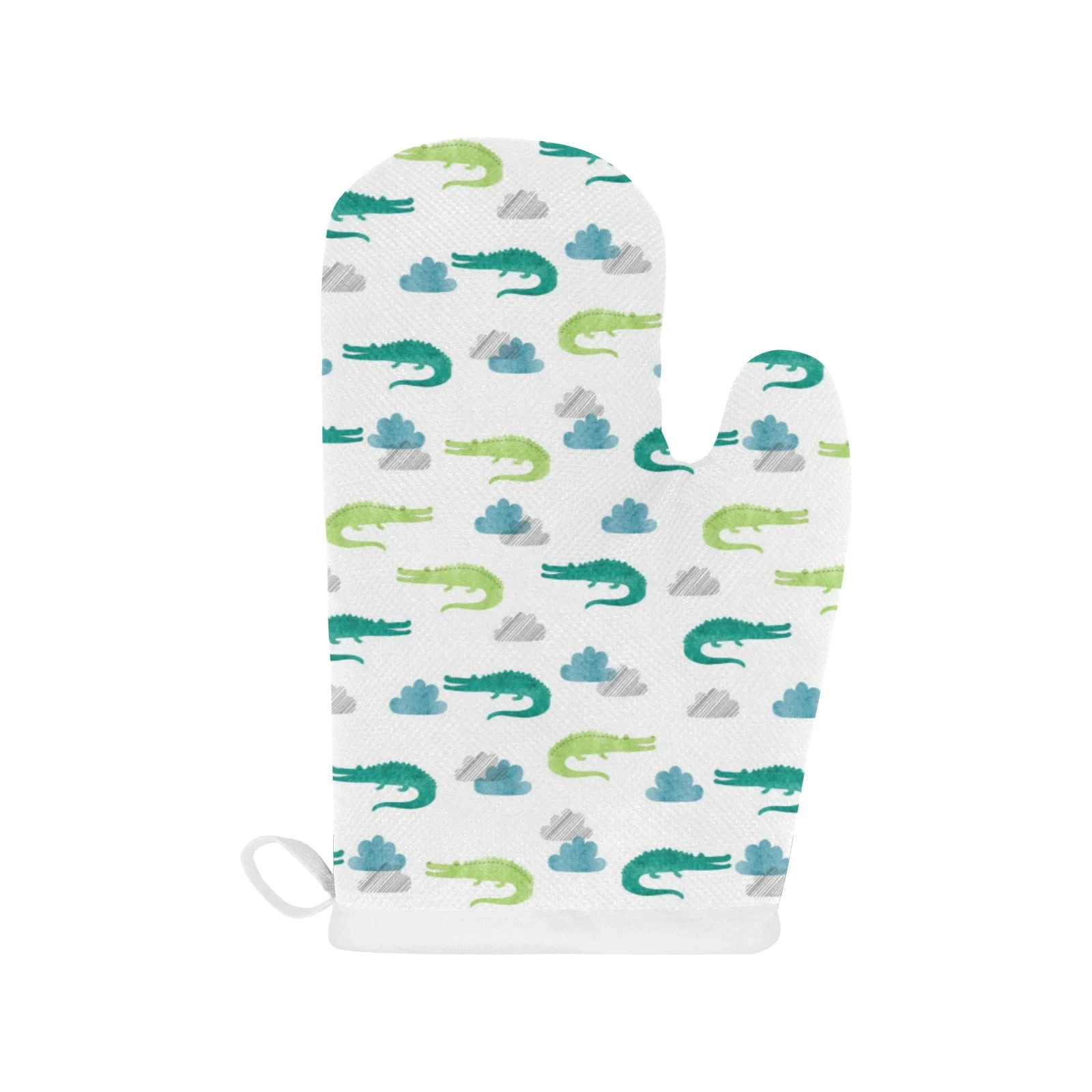 Watercolor Crocodile Pattern Heat Resistant Oven Mitts Pot Holders Set Watercolor Crocodile Pattern Heat Resistant Oven Mitts Pot Holders Set