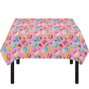 Watercolor Cupcake Pattern Print Tablecloth Kitchen Home Decor