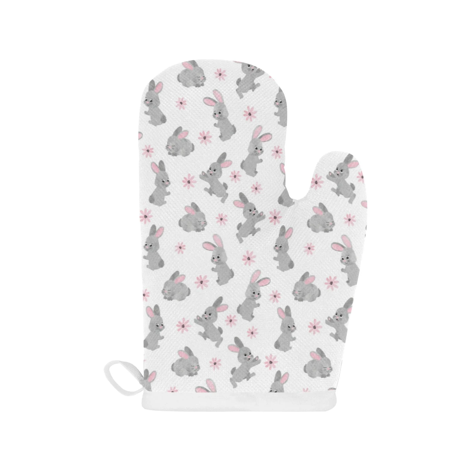 Watercolor Cute Rabbit Pattern Heat Resistant Oven Mitts Pot Holders Set Watercolor Cute Rabbit Pattern Heat Resistant Oven Mitts Pot Holders Set