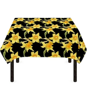 Watercolor Daffodil Flower Pattern Print Tablecloth Kitchen Home Decor