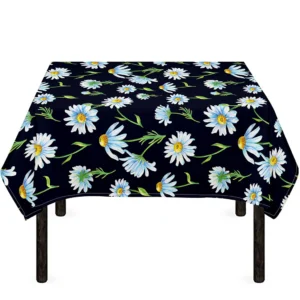 Watercolor Daisy Floral Pattern Print Tablecloth Kitchen Home Decor