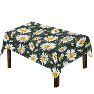 Watercolor Daisy Flower Pattern Print Tablecloth Kitchen Home Decor