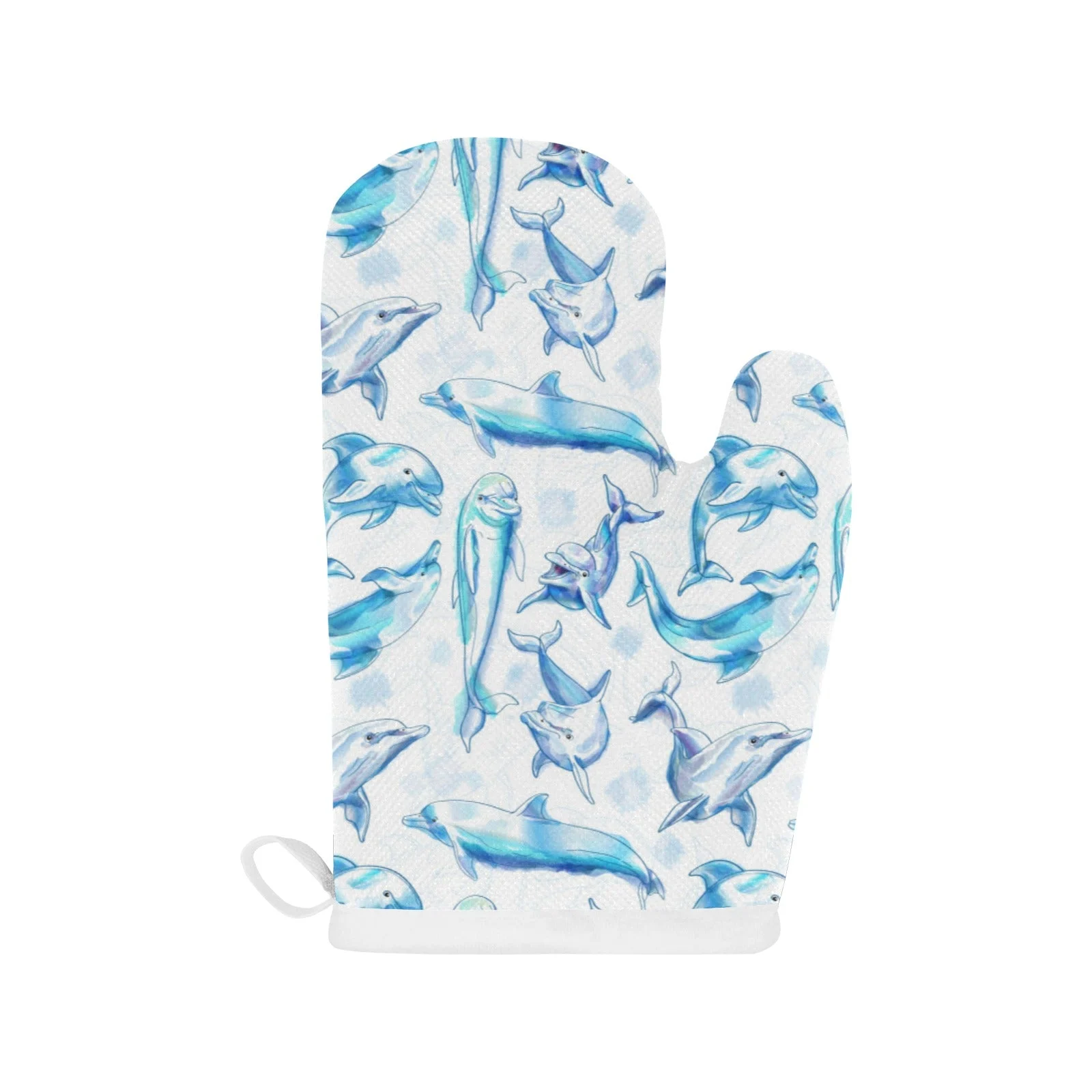 Watercolor Dolphin Pattern Heat Resistant Oven Mitts Pot Holders Set Watercolor Dolphin Pattern Heat Resistant Oven Mitts Pot Holders Set