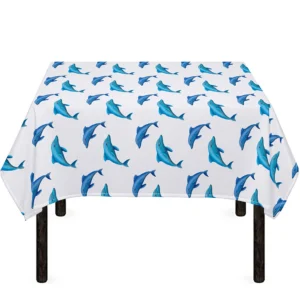 Watercolor Dolphin Pattern Print Tablecloth Kitchen Home Decor