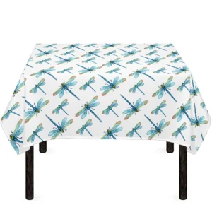 Watercolor Dragonfly Pattern Print Tablecloth Kitchen Home Decor