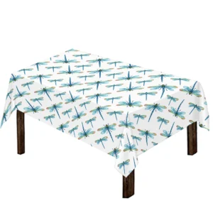 Watercolor Dragonfly Pattern Print Tablecloth Kitchen Home Decor
