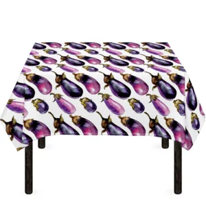 Watercolor Eggplant Pattern Print Tablecloth Kitchen Home Decor