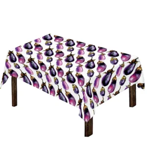 Watercolor Eggplant Pattern Print Tablecloth Kitchen Home Decor