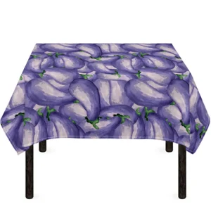 Watercolor Eggplant Print Tablecloth Kitchen Home Decor