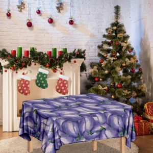 Watercolor Eggplant Print Tablecloth Kitchen Home Decor