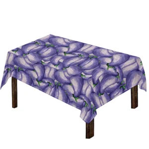 Watercolor Eggplant Print Tablecloth Kitchen Home Decor
