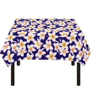Watercolor Frangipani Flower Print Tablecloth Kitchen Home Decor