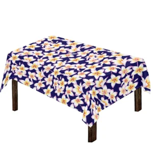 Watercolor Frangipani Flower Print Tablecloth Kitchen Home Decor