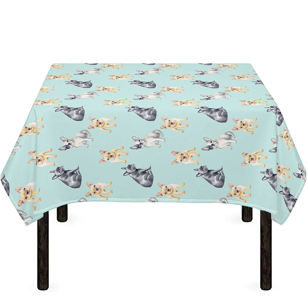 Watercolor French Bulldog Pattern Print Tablecloth Kitchen Home Decor Watercolor French Bulldog Pattern Print Tablecloth Kitchen Home Decor