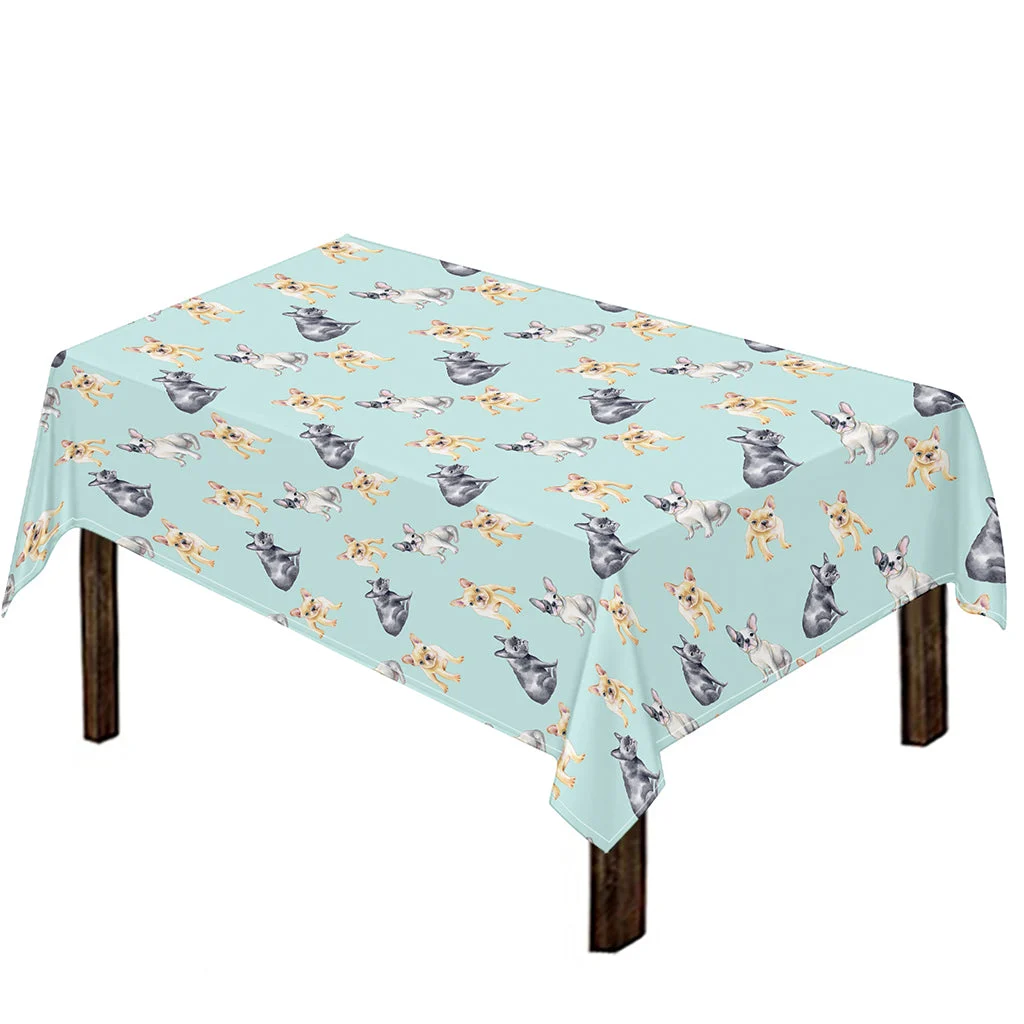 Watercolor French Bulldog Pattern Print Tablecloth Kitchen Home Decor Watercolor French Bulldog Pattern Print Tablecloth Kitchen Home Decor