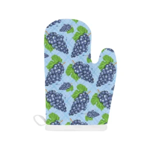 Watercolor Grape Pattern Heat Resistant Oven Mitts Pot Holders Set