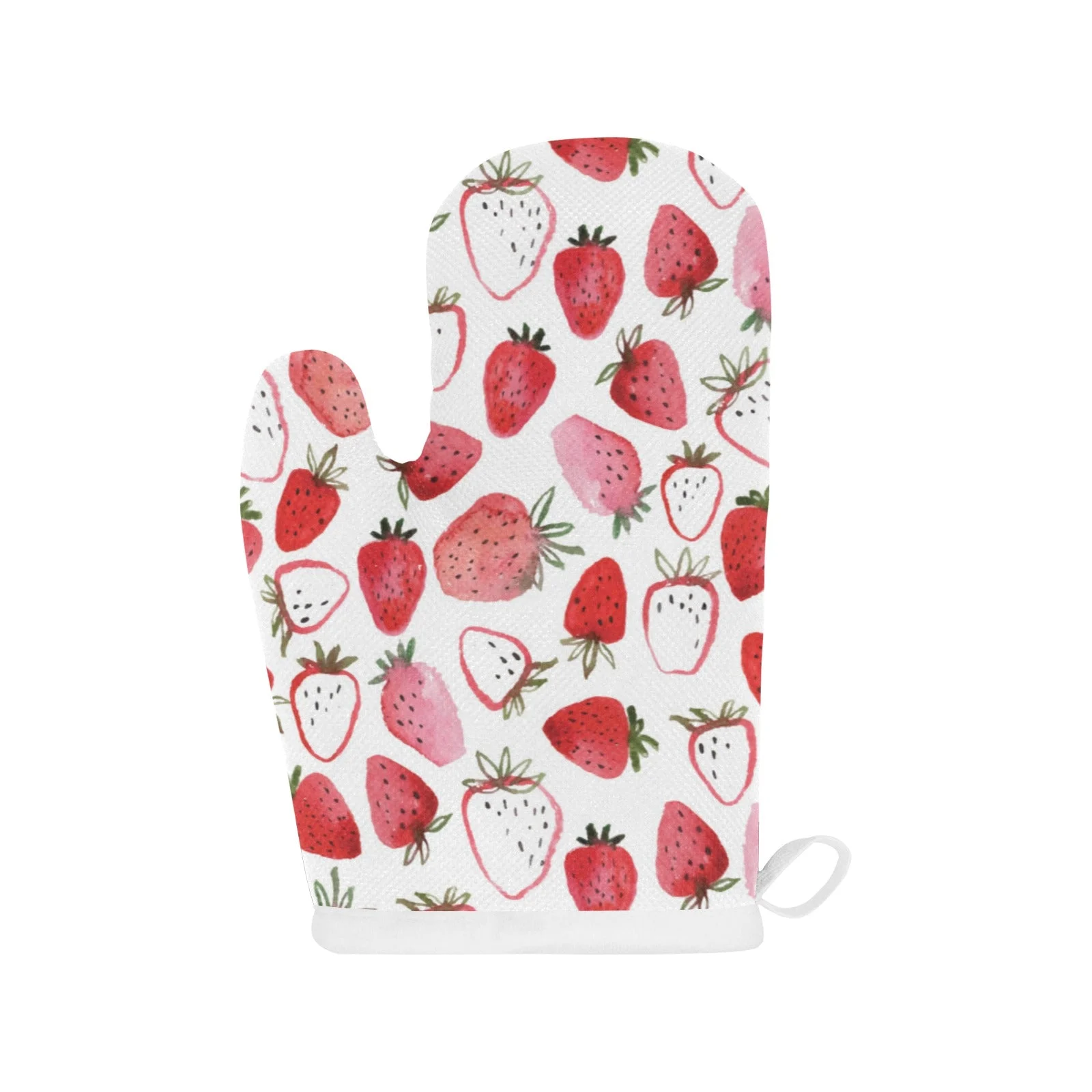 Watercolor Hand Drawn Beautiful Strawberry Pattern Heat Resistant Oven Mitts Pot Holders Set Watercolor Hand Drawn Beautiful Strawberry Pattern Heat Resistant Oven Mitts Pot Holders Set
