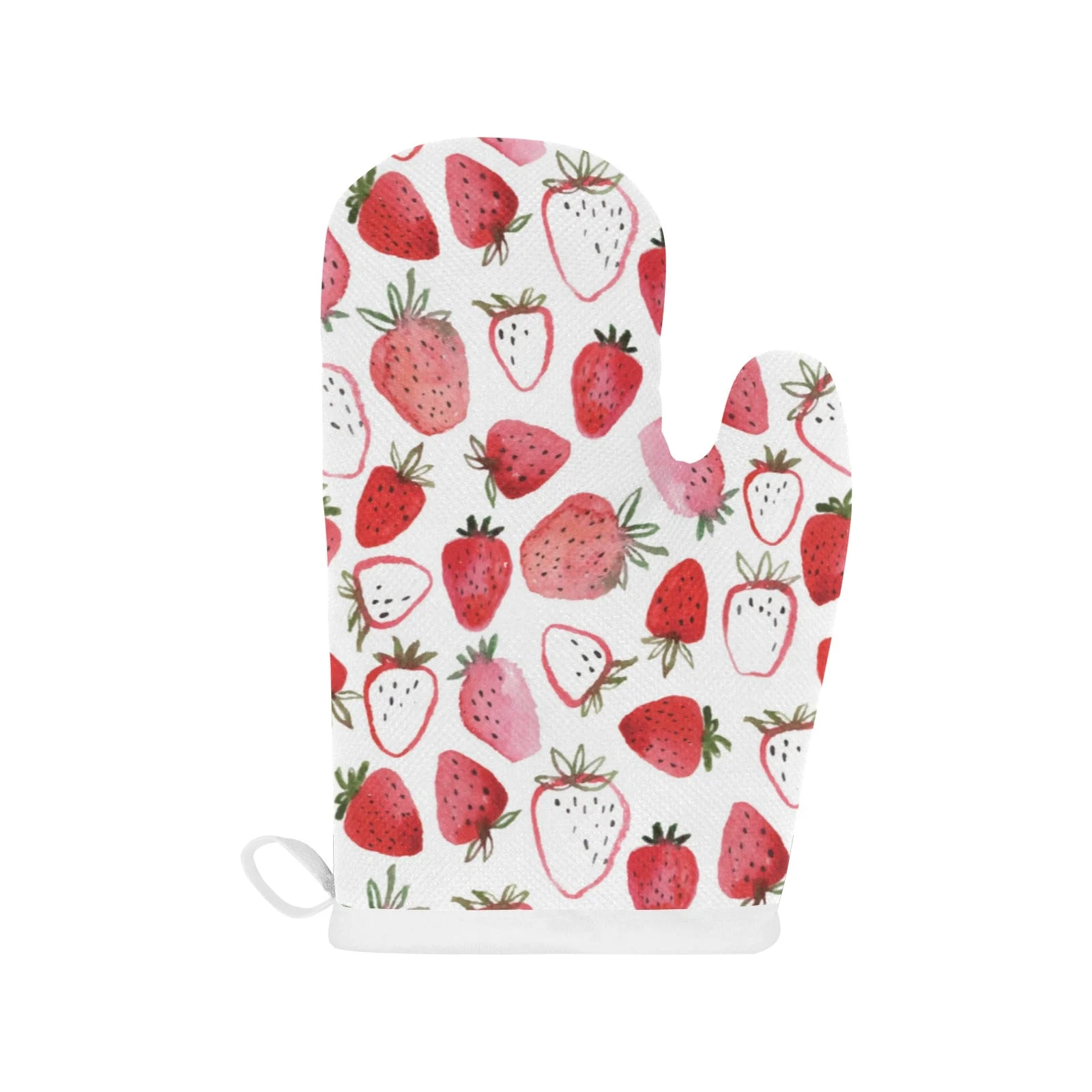 Watercolor Hand Drawn Beautiful Strawberry Pattern Heat Resistant Oven Mitts Pot Holders Set Watercolor Hand Drawn Beautiful Strawberry Pattern Heat Resistant Oven Mitts Pot Holders Set