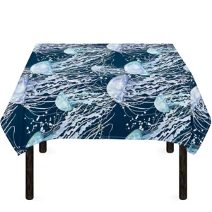 Watercolor Jellyfish Pattern Print Tablecloth Kitchen Home Decor