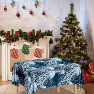 Watercolor Jellyfish Pattern Print Tablecloth Kitchen Home Decor