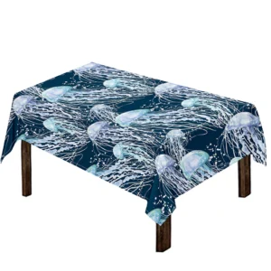Watercolor Jellyfish Pattern Print Tablecloth Kitchen Home Decor