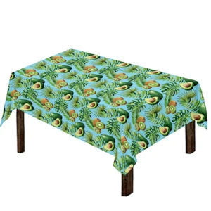 Watercolor Kiwi And Avocado Print Tablecloth Kitchen Home Decor