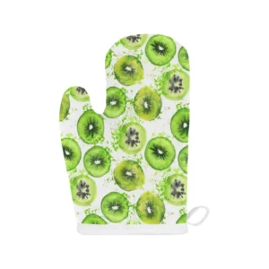 Watercolor Kiwi Pattern Heat Resistant Oven Mitts Pot Holders Set