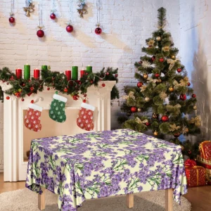 Watercolor Lavender Pattern Print Tablecloth Kitchen Home Decor