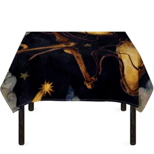 Watercolor Libra Zodiac Sign Print Tablecloth Kitchen Home Decor
