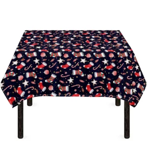 Watercolor Merry Christmas Pattern Print Tablecloth Kitchen Home Decor