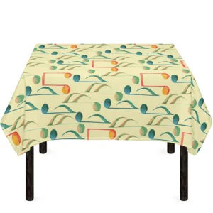 Watercolor Music Notes Pattern Print Tablecloth Kitchen Home Decor