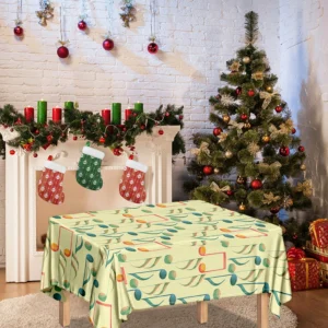 Watercolor Music Notes Pattern Print Tablecloth Kitchen Home Decor