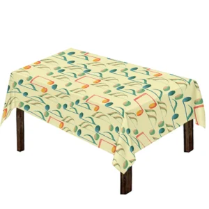 Watercolor Music Notes Pattern Print Tablecloth Kitchen Home Decor
