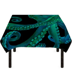 Watercolor Octopus Print Tablecloth Kitchen Home Decor